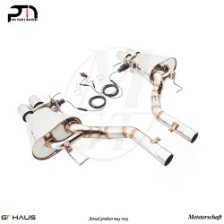 4x90mm Meisterschaft Titanium - GTC (EV Controlled) Cat Back Exhaust for BMW F10; 550i